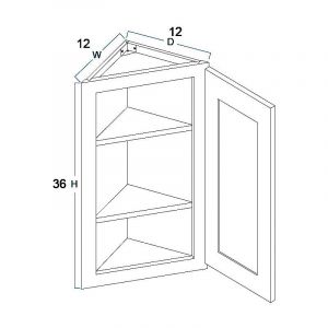 Angle Wall Cabinet (12"W × 36"H × 12"D)