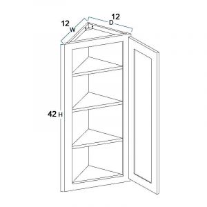 Angle Wall Cabinet (12"W × 42"H × 12"D)